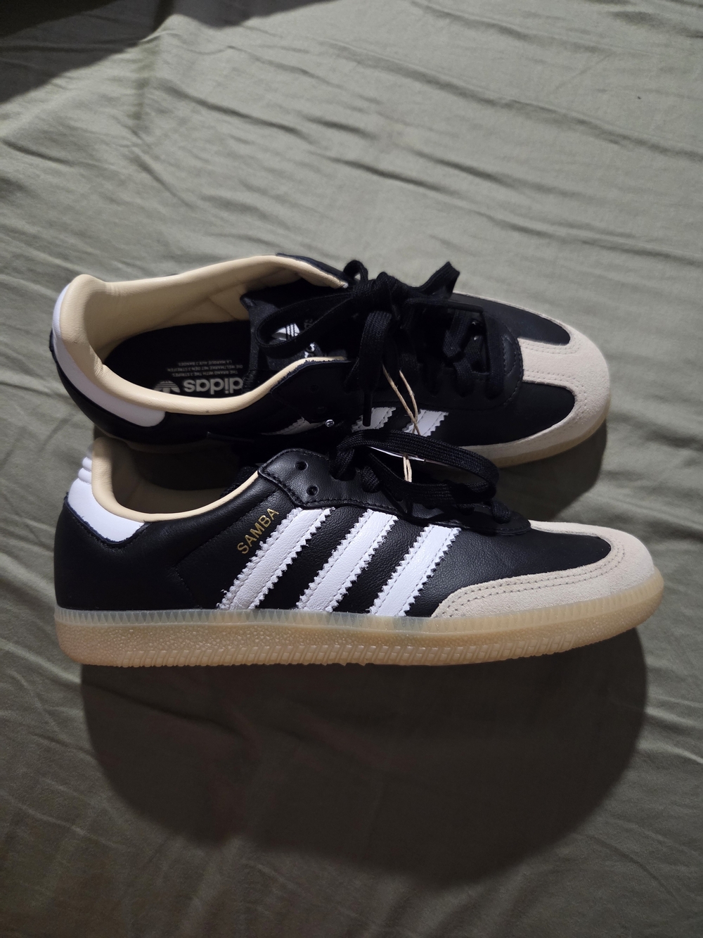 Adidas Samba OG Black, Tan & White Sneakers